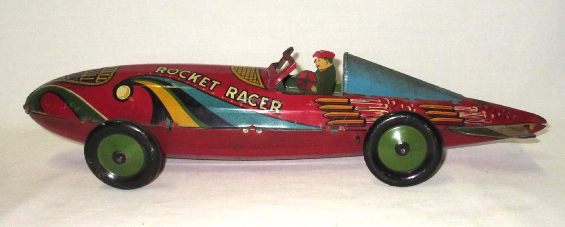 Marx Rocket Racer Keywind Toy: 4"T X 17" L X 5 " W