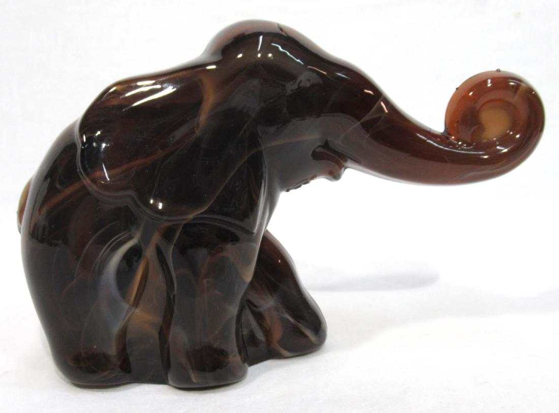 Imperial Caramel Slag Glass Elephant: 4 1/4"T x 6 1/2" x 2"
