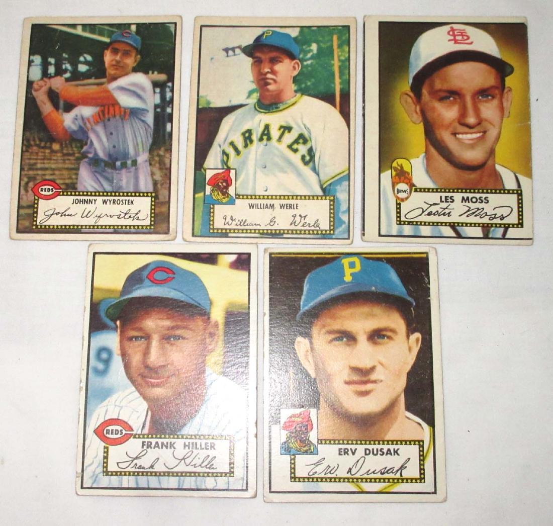 (5) 1952 Topps Baseball Cards: 1952