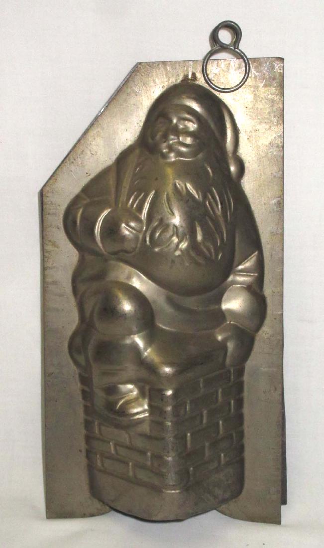 Santa Claus Tin Chocolate Mold: 9"T x 4 1/2"W