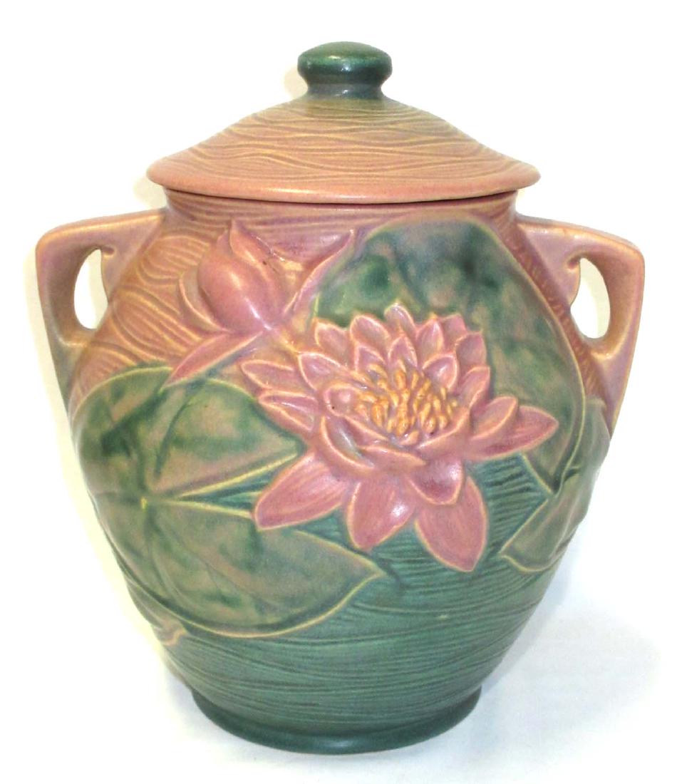 Roseville Pottery Cookie Jar 1-8: 10 1/2"T x 10"W