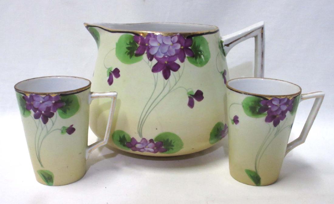 3 pc H.P. Nippon Lemonade Set: 6" X 6" Pitcher 4" Cups