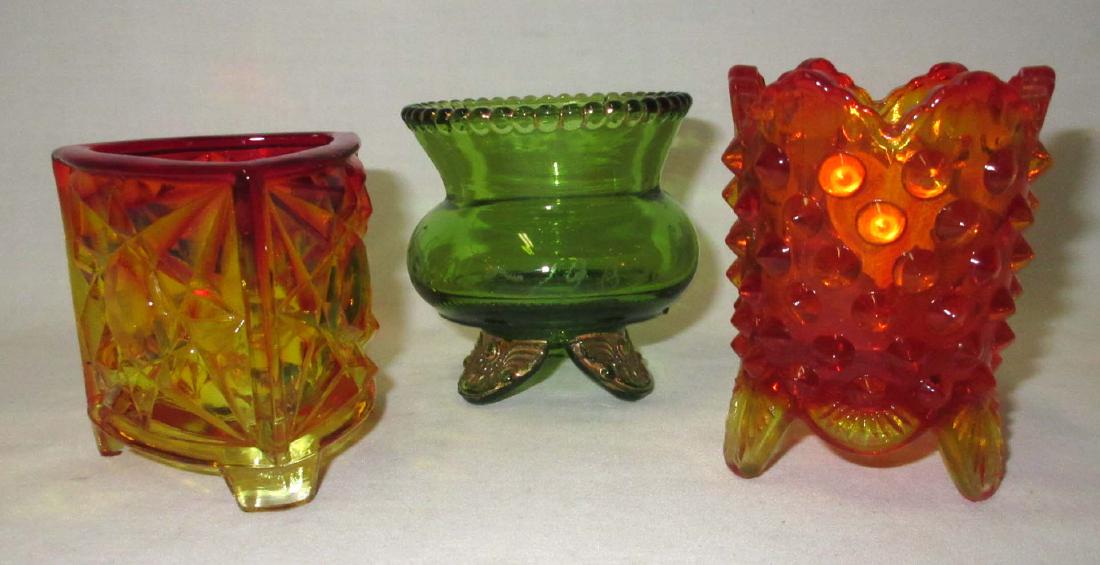 3 Toothpick Holders Inc. Amberina: 2 1/4" - 3"T