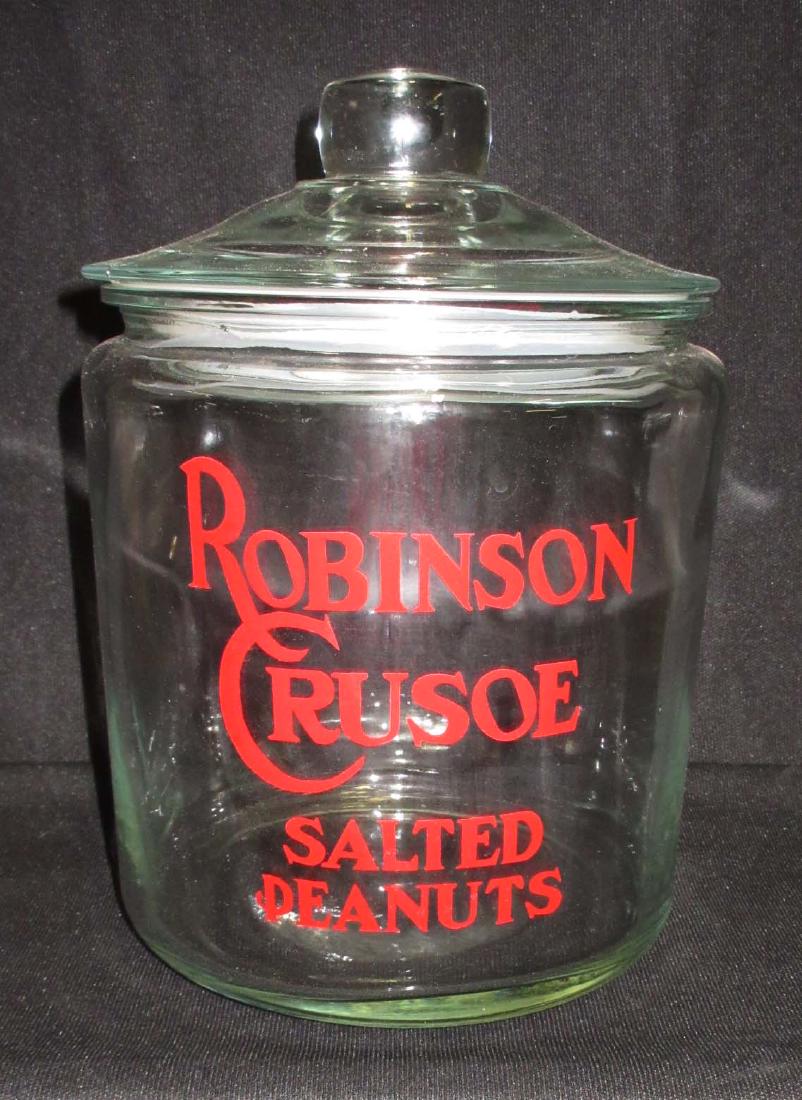 Modern Robinson Crusoe Peanuts Store Jar: 10 1/2"T x 7 1/2"W