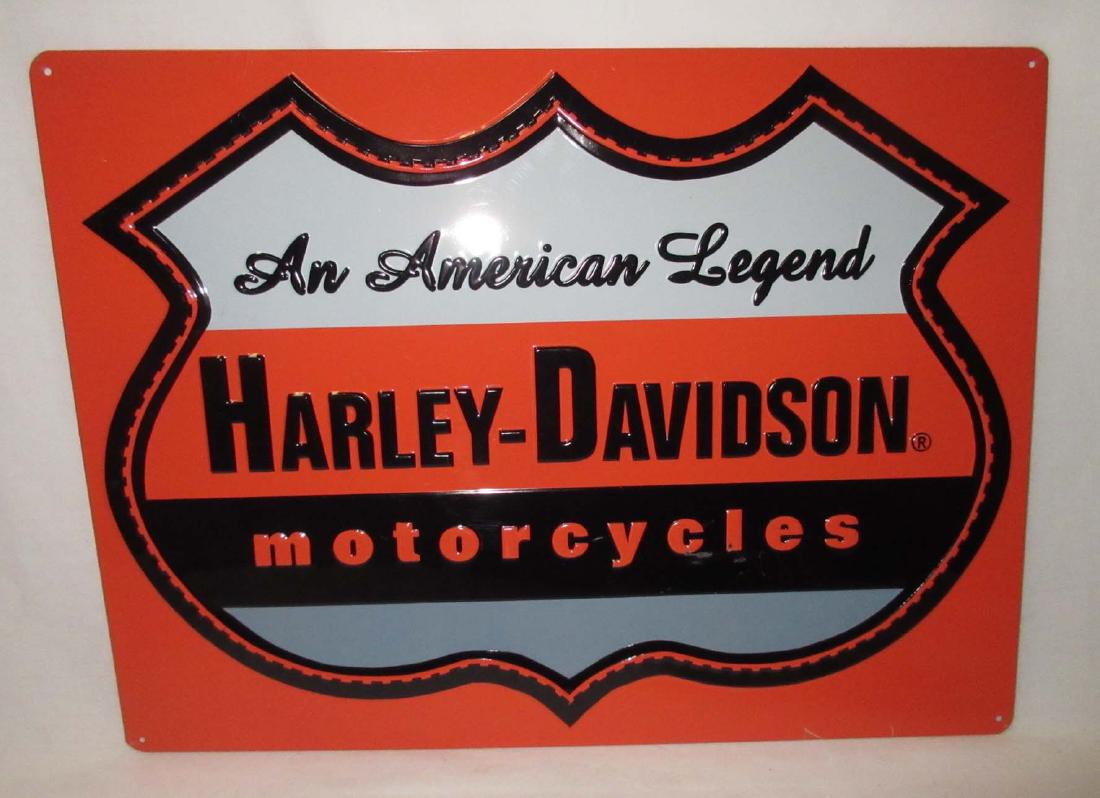 Modern Embossed Harley Davidson Adv. Sign: 17" x 12 3/4"