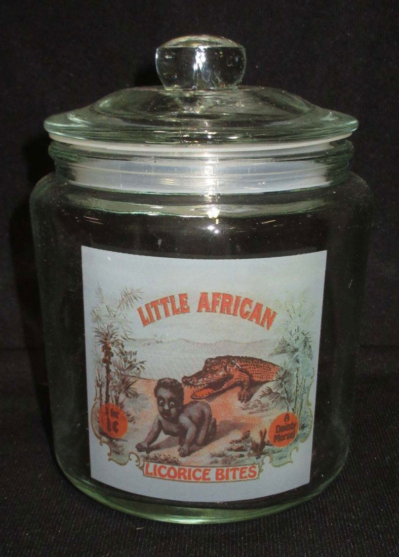 Modern Little African Candy Store jar: 6"T x 4 1/2"W