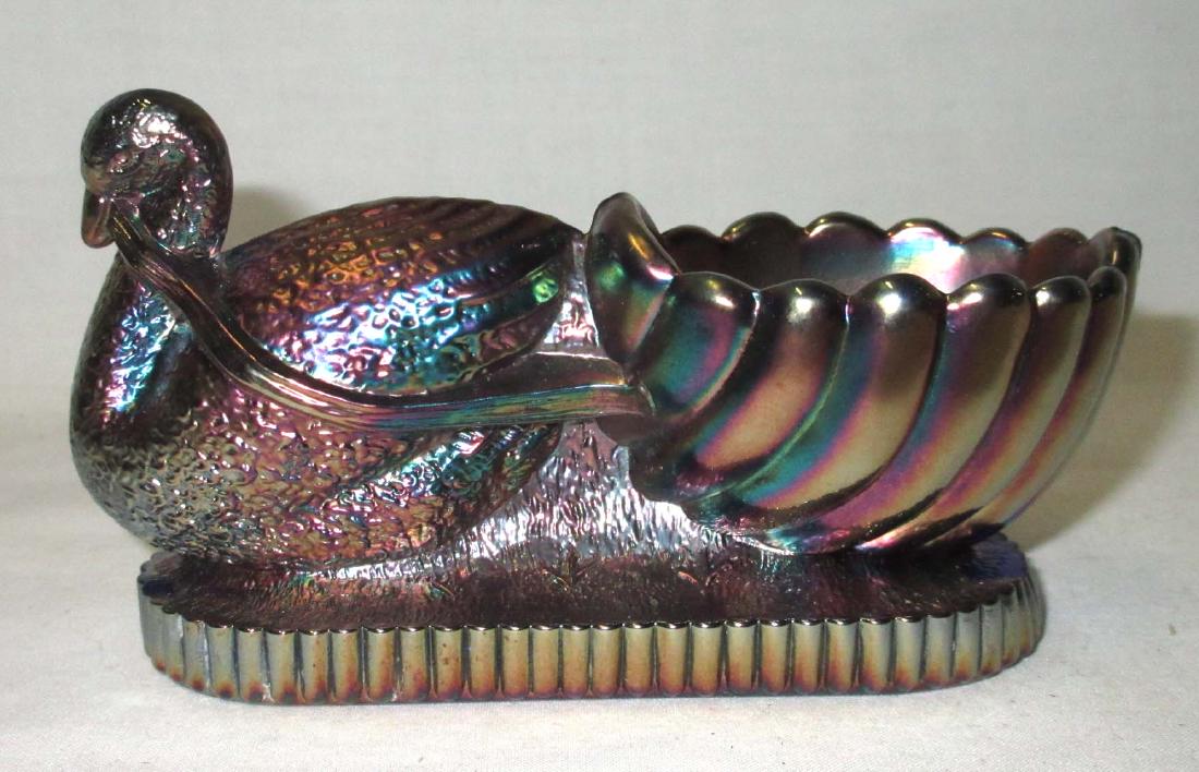 Carnival Glass Swan Toothpick Holders: 2 3/4"T x 5"