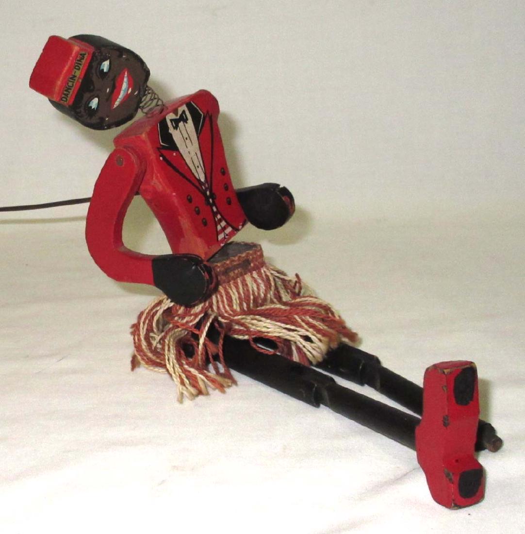 Vtg. Wooden Coon Jigger: 12"T x 3"W w/ 15" handle missing 1 foot