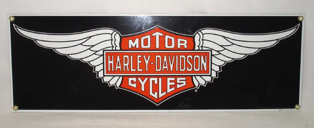 Modern Porcelain Harley Davidson Adv. Sign: 6" x 18"