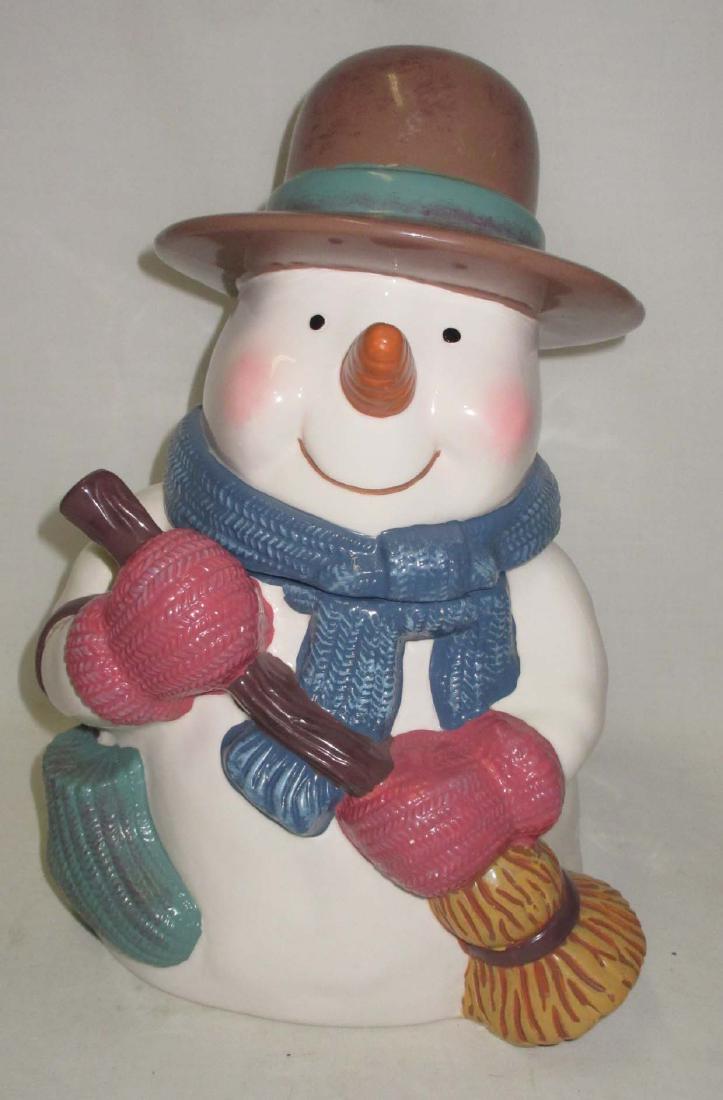 Snowman Cookie Jar: 12"T x 9"W