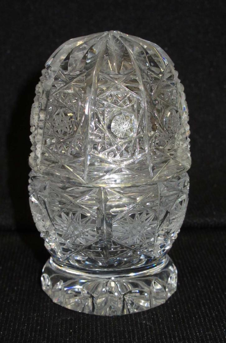 Cut Glass Czech. Covered Box: Has original label Czechoslovakia, 3 1/2"T x 2 1/4"W
