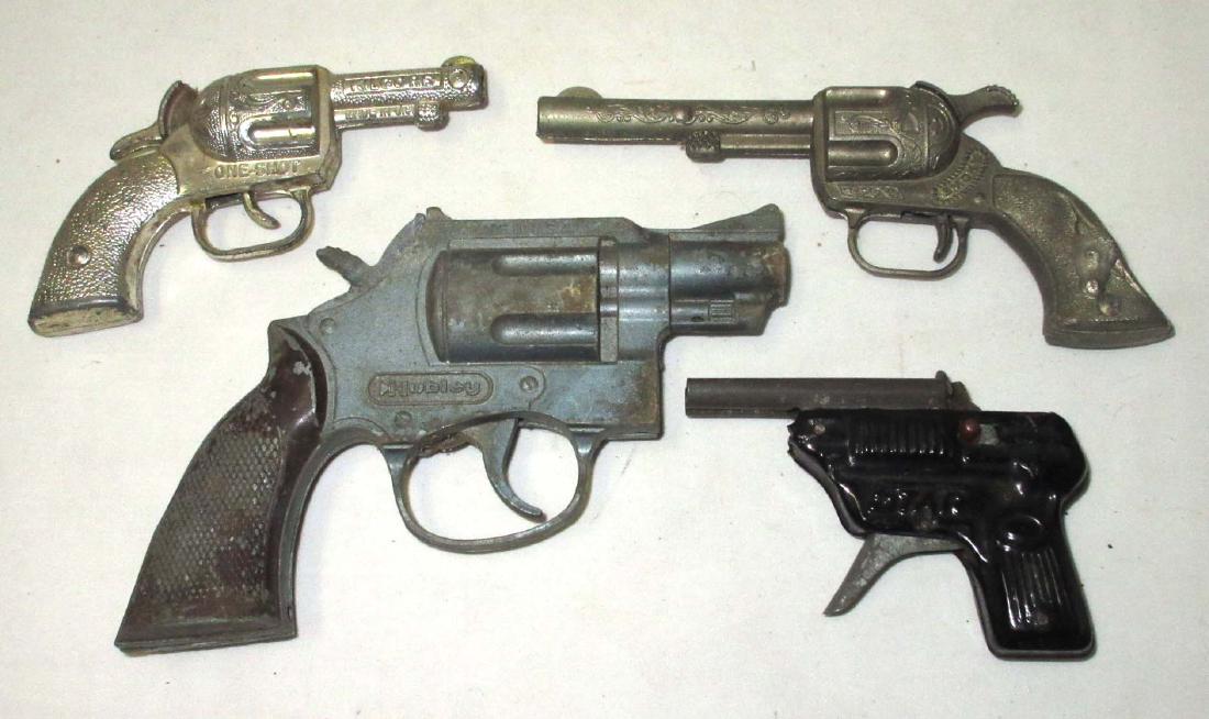4 Cap Pistols: Kilgore, Trooper, Star, & Smoky 3 1/2" - 5 1/2"