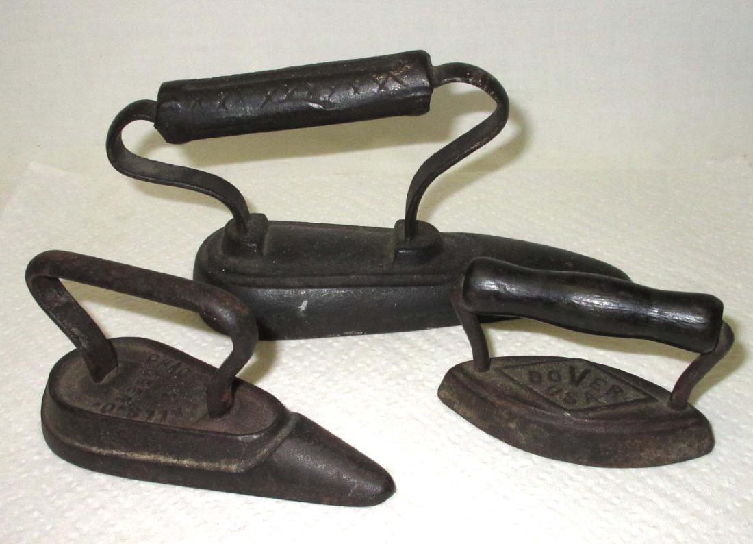 3 Antique Children's Irons: 3" - 6"