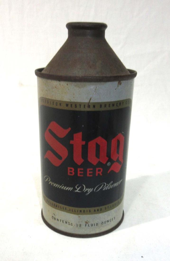 Cone Top Stag Beer Can: 5 1/2"T