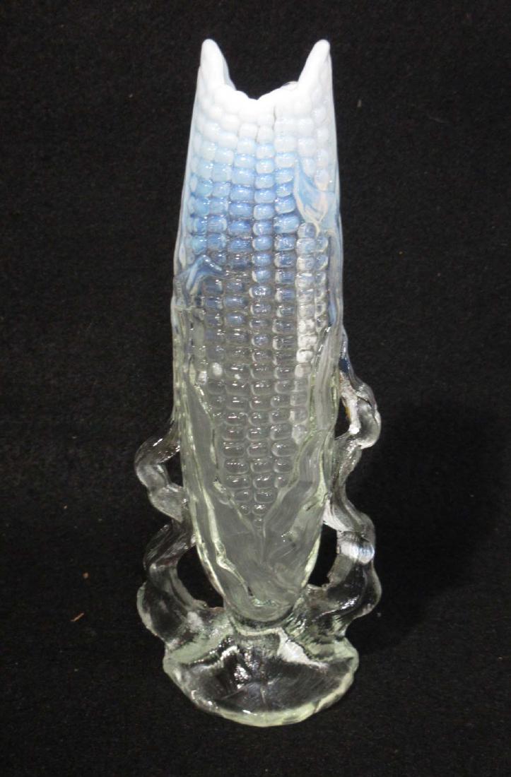 Antique Opalescent Corn Vase