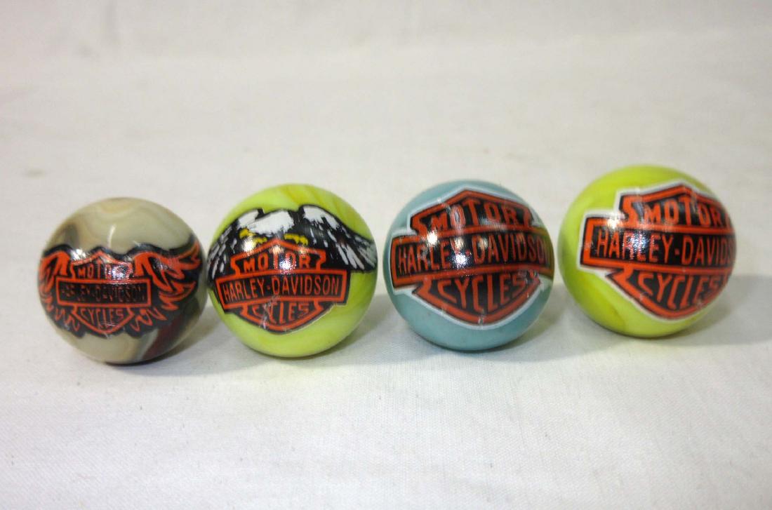 4 Harley Davidson Marble: Approx 1"W