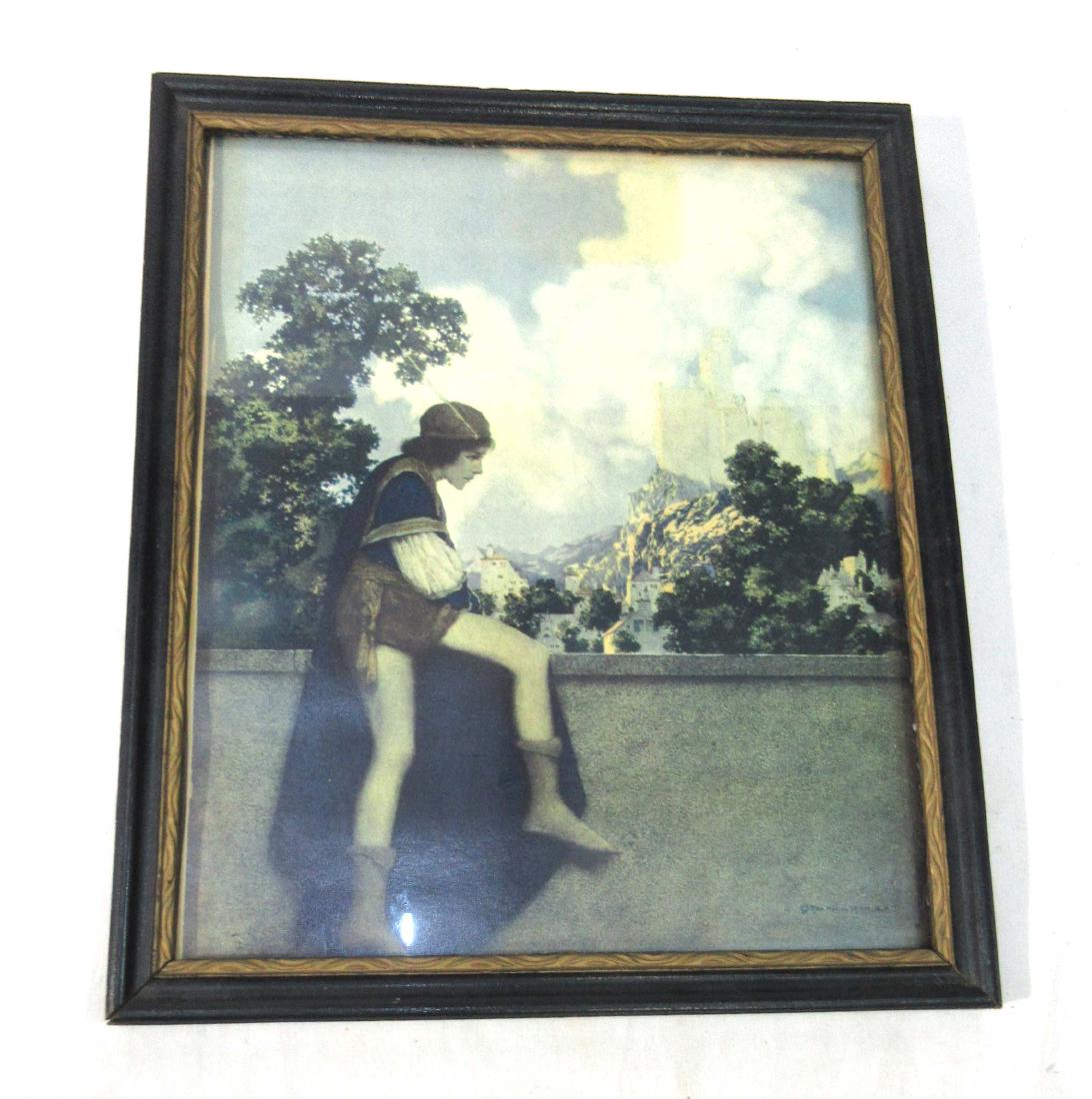 Orig. Maxfield Parrish Print "The Page": Orig. Frame 11" x 13" frame