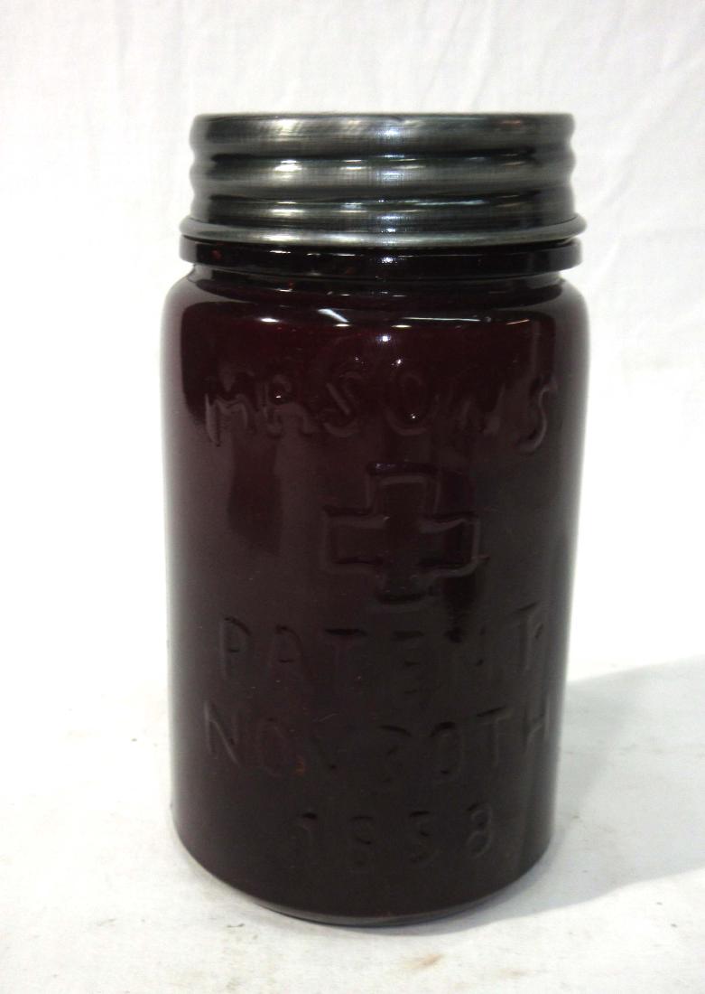 Modern Ruby Mason Jar: 6"T x 3 1/2"W