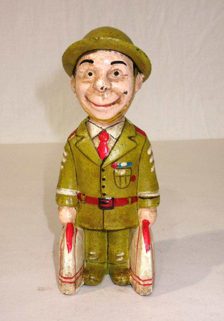 Cast Iron Bank: 5 1/2"T x 2 1/2"W