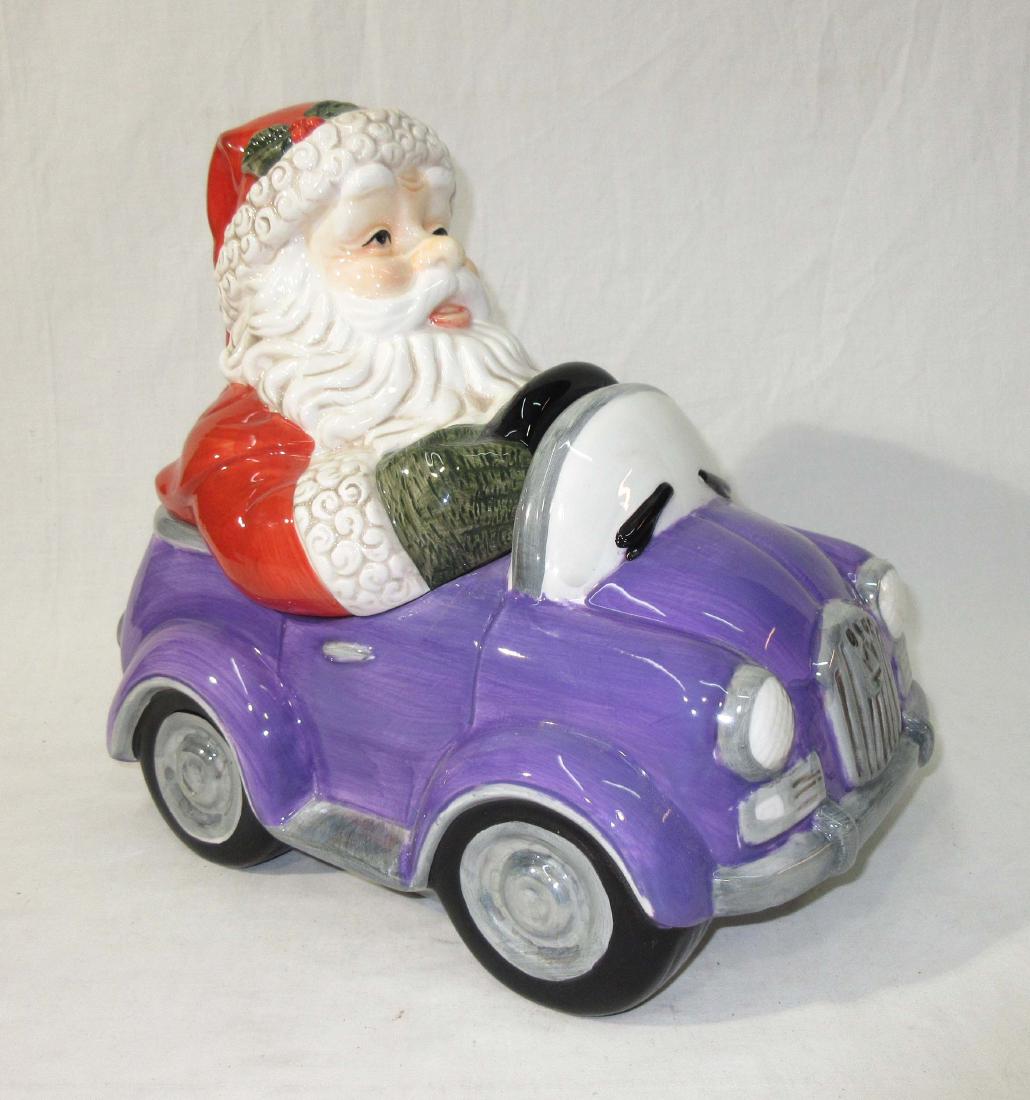 Santa in Car Cookie Jar: 11"T x 12" x 8"