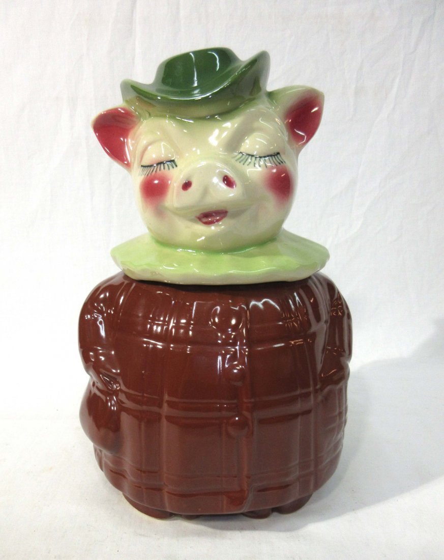 Shawnee Pig Cookie Jar Bank Girl: 10 1/2"T x 8"W