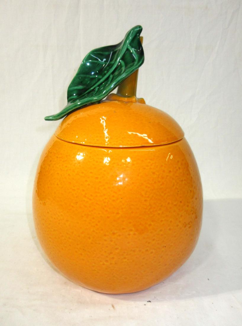 Orange Cookie Jar: 11 1/2"T x 8 1/2"W
