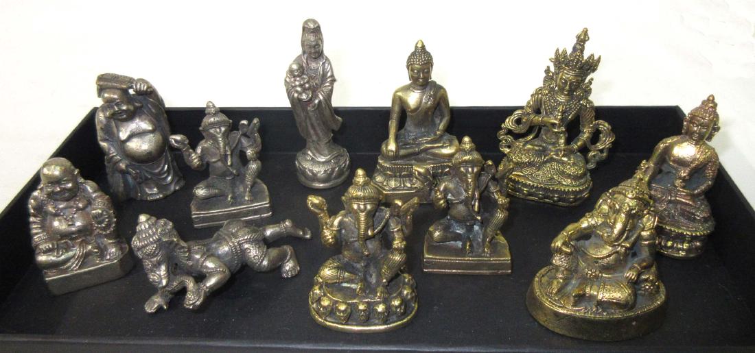 11 Brass Oriental/ Indian Figures: 2" - 3"