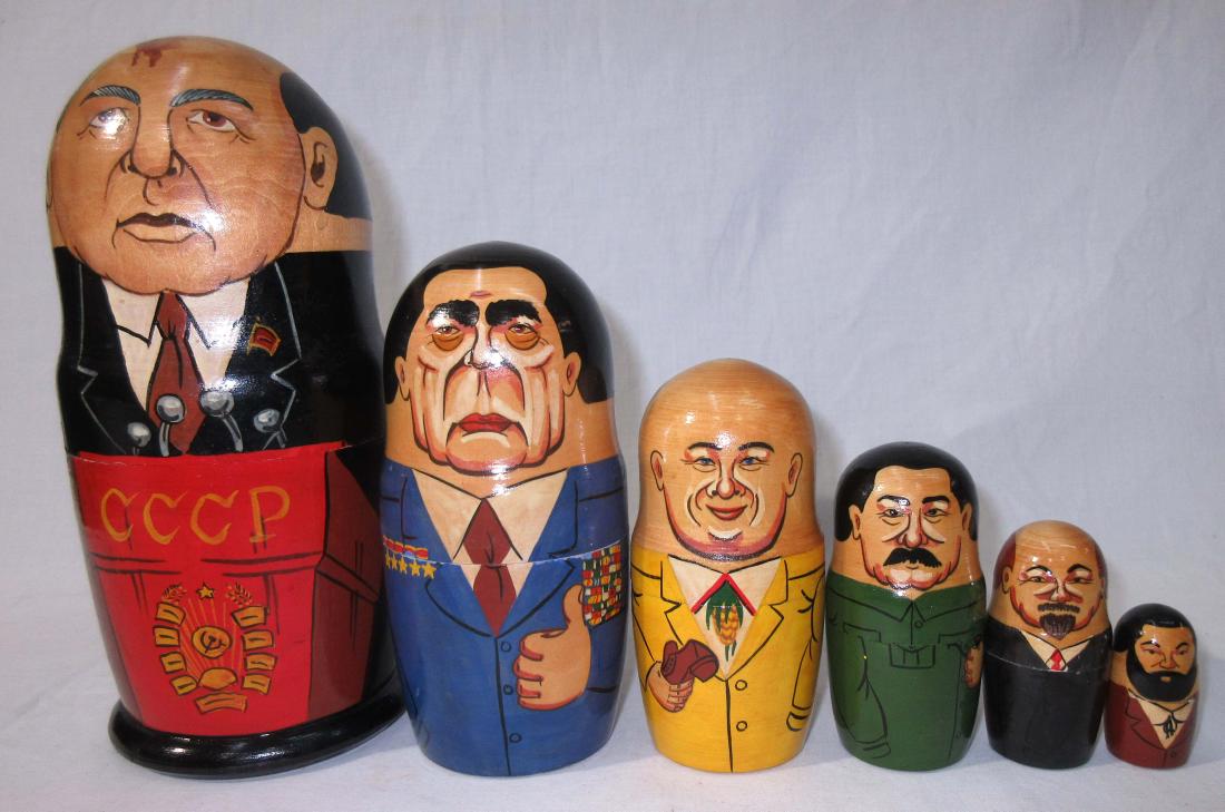USSR Wooden Nesting Dolls: 2" - 9"