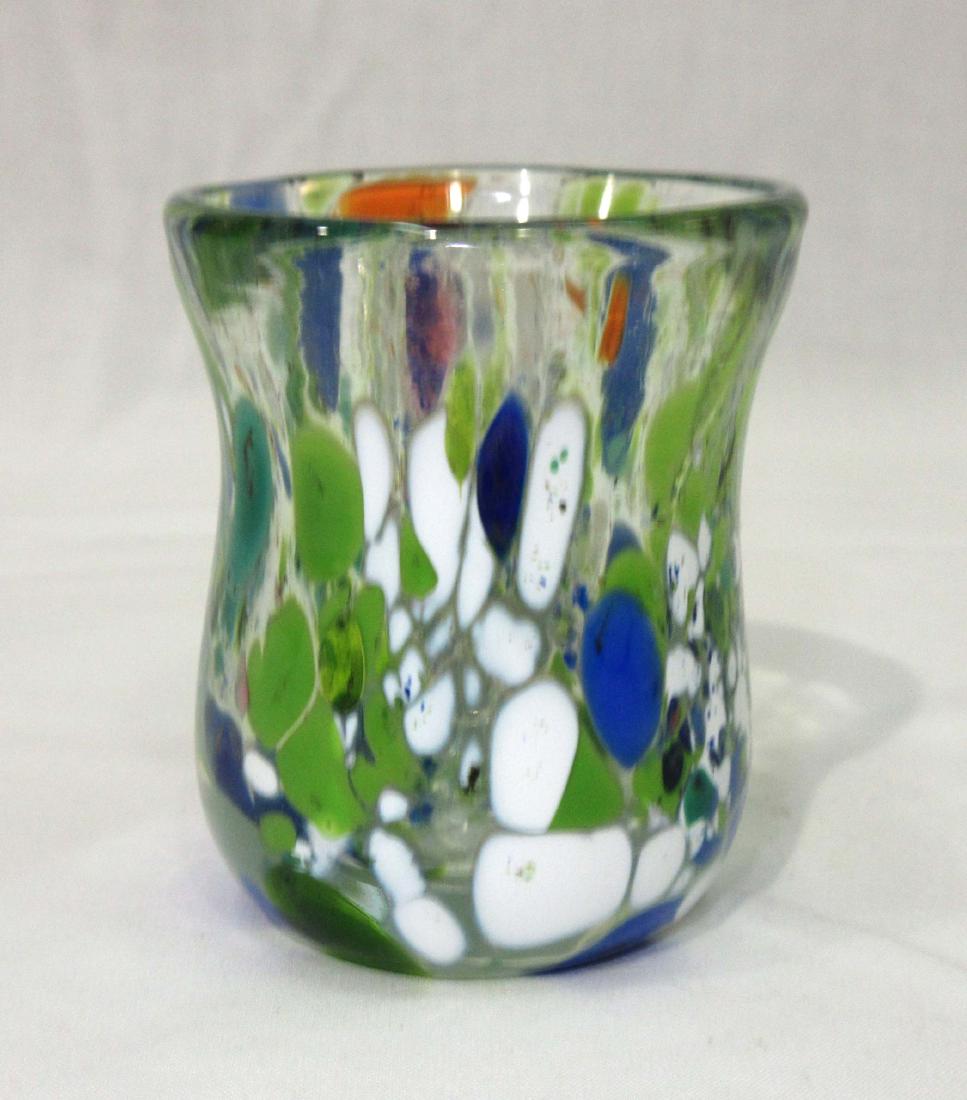 Spatter Art Glass Toothpick Holder: 2 1/2"T