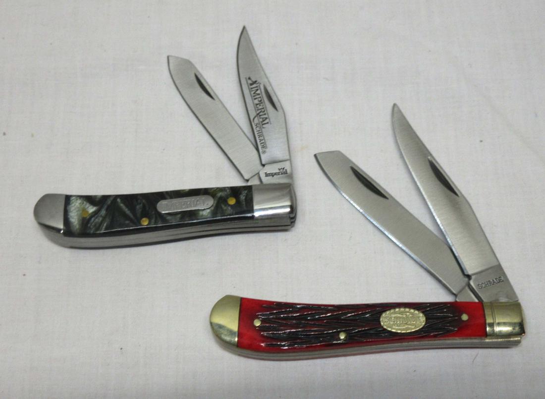 2 Schrade & Imperial Pocket Knives: 3 1/4" & 3 3/4"