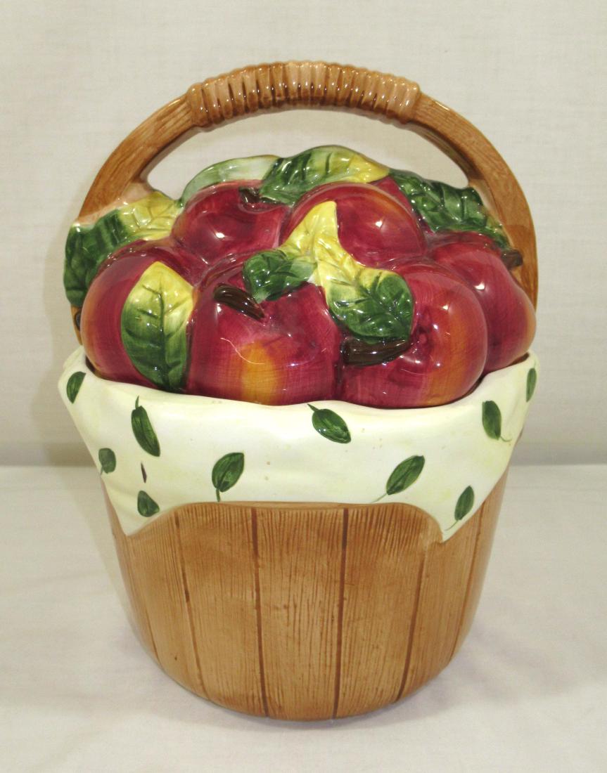 Apple Basket Cookie Jar: 10 1/2"T x 8"W Cooks Club