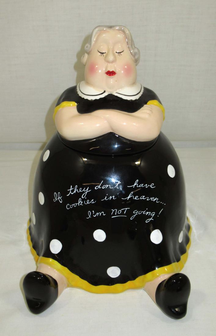 Lady Cookie Jar: "If they don't have cookies in heaven…I'm not going!" 10 1/2"T x 9 1/4"W