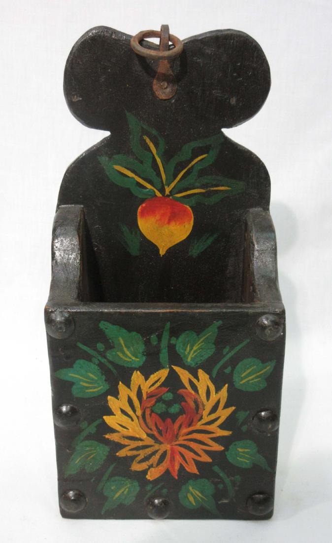 Primitive Wooden Hanging Wall Box: 11 1/2"T x 5"W