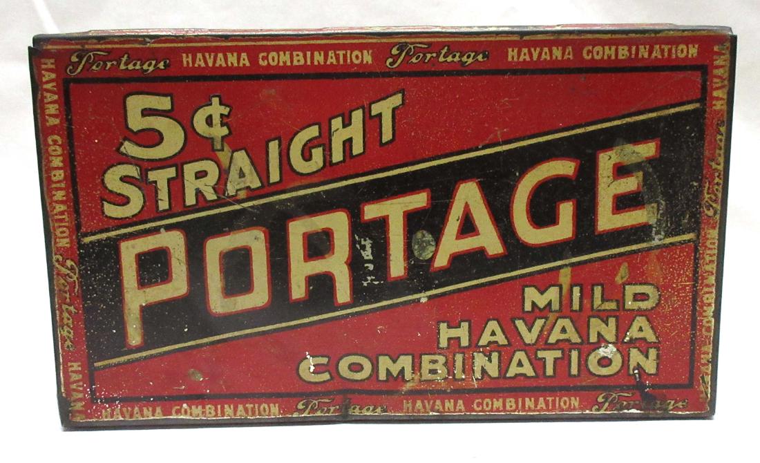 Vtg. Tin Cuban Cigar Box: 2 1/2"T x 9" x 5"