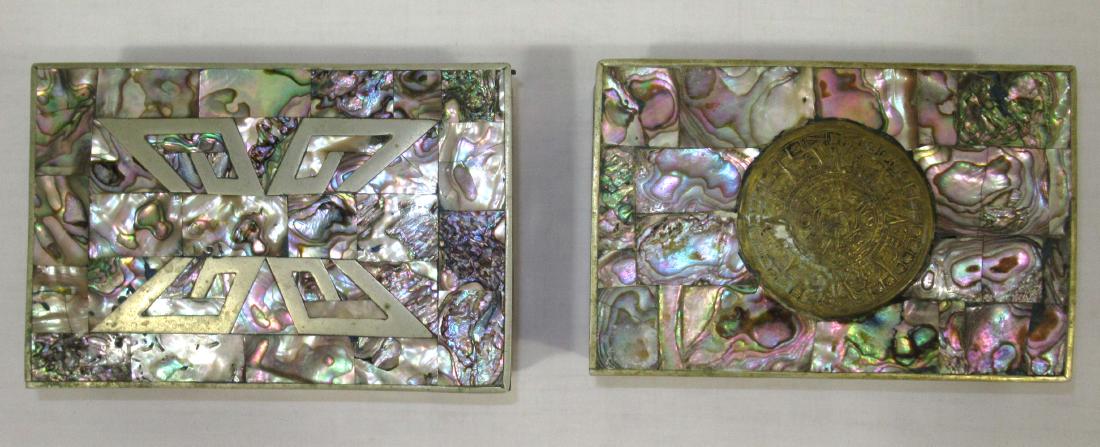 2 Inlaid Abalone Dresser/Jewelry Boxes: 6"L