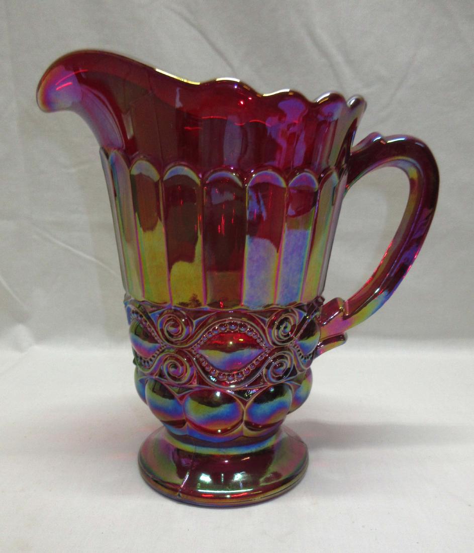 Mosser Glass Carnival Pitcher: 8"T x 6"W