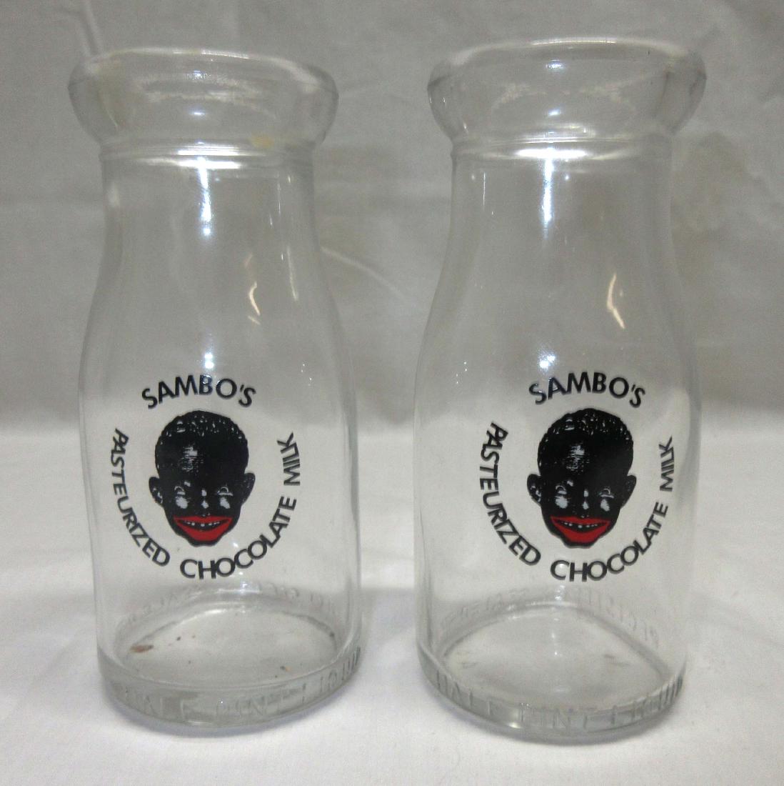 2pc Modern Sambos Chocolate Milk Bottles: 5"T x 2 1/2"W
