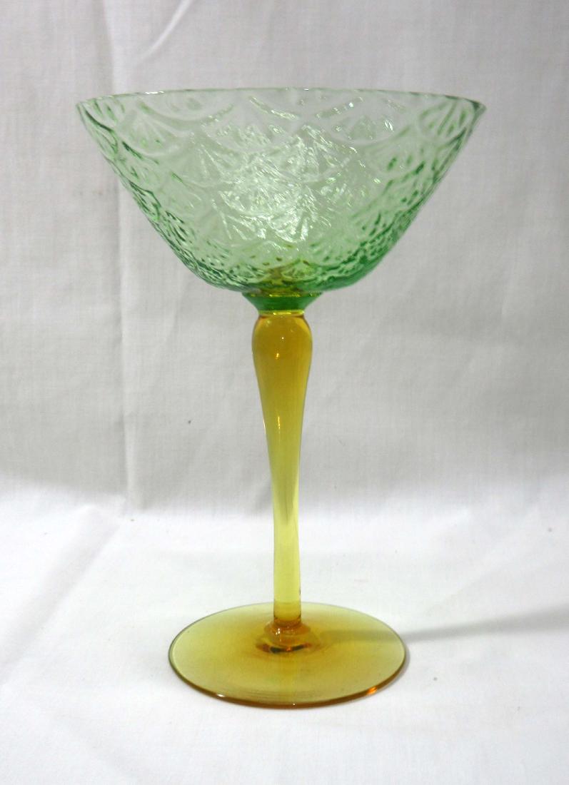 Green to Amber Champagne Pairpoint?: 6 1/2"T x 4 1/2"W