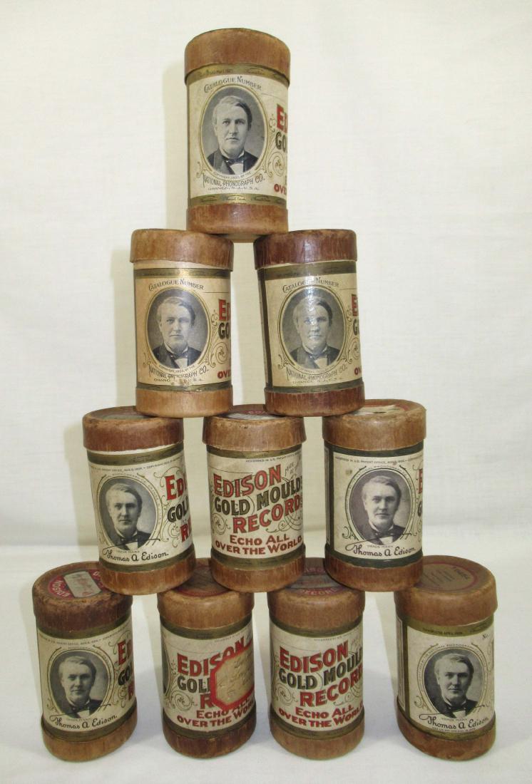 10 Edison Cylinder Records: 4 3/4" x 2 3/4"