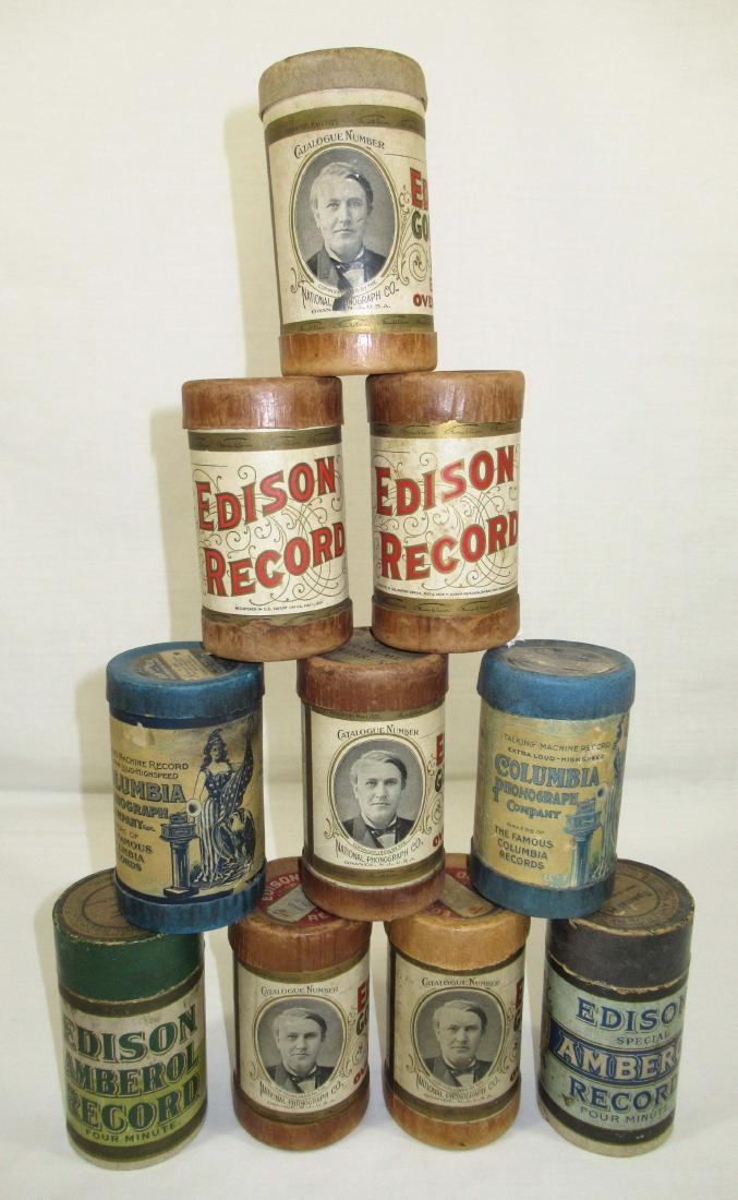 10 Edison Cylinder Records: 4 3/4" x 2 3/4"