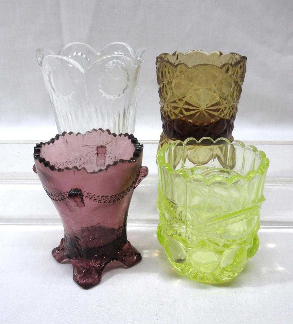 4 Toothpick Holders Inc. Cobalt Owl: 1 Vaseline, 2 3/4" - 3"