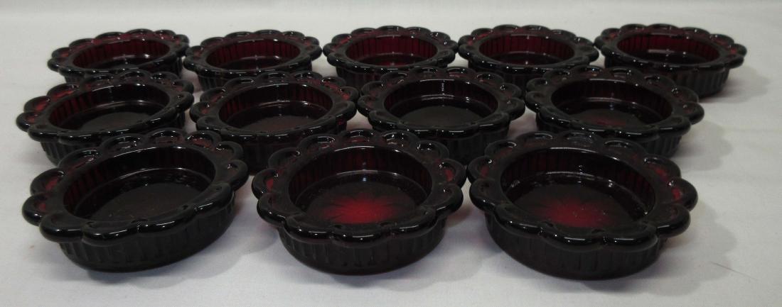 Set of 12 Deep Ruby Salt Cellars: 2 1/2"