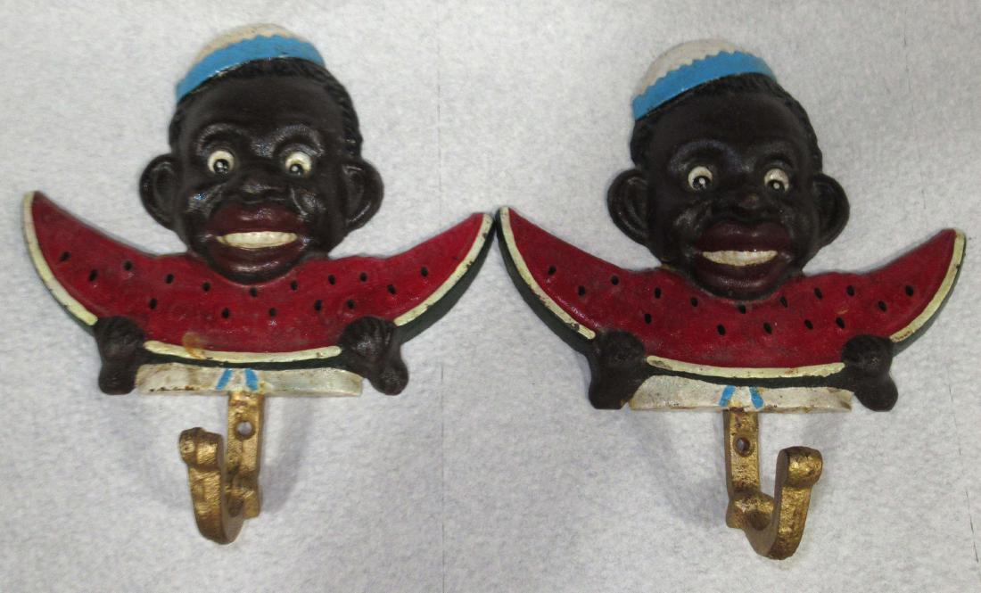 2 Modern Black Americana Hooks: 6 1/2" x 6"