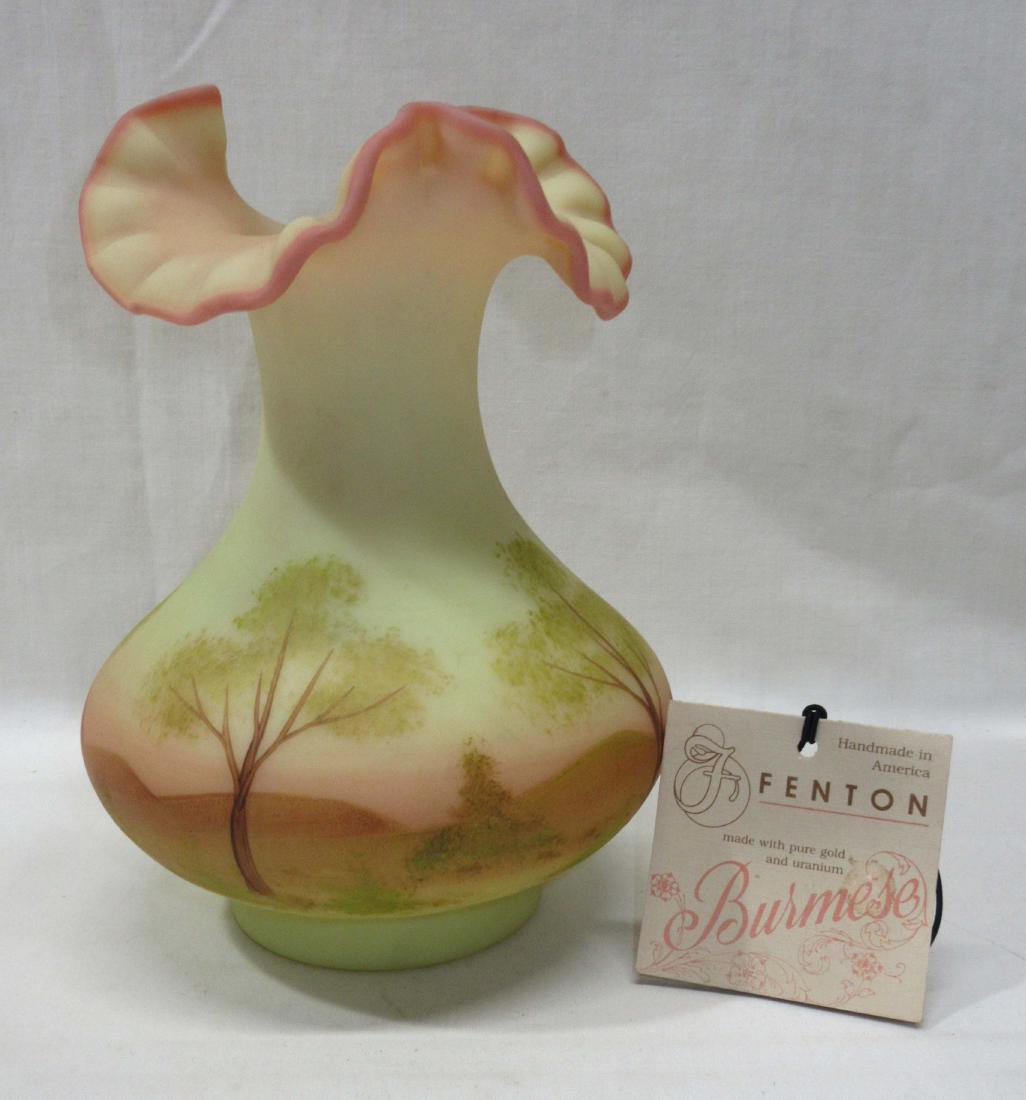 Fenton H.P. Burmese Vase: 7"T x 5"W