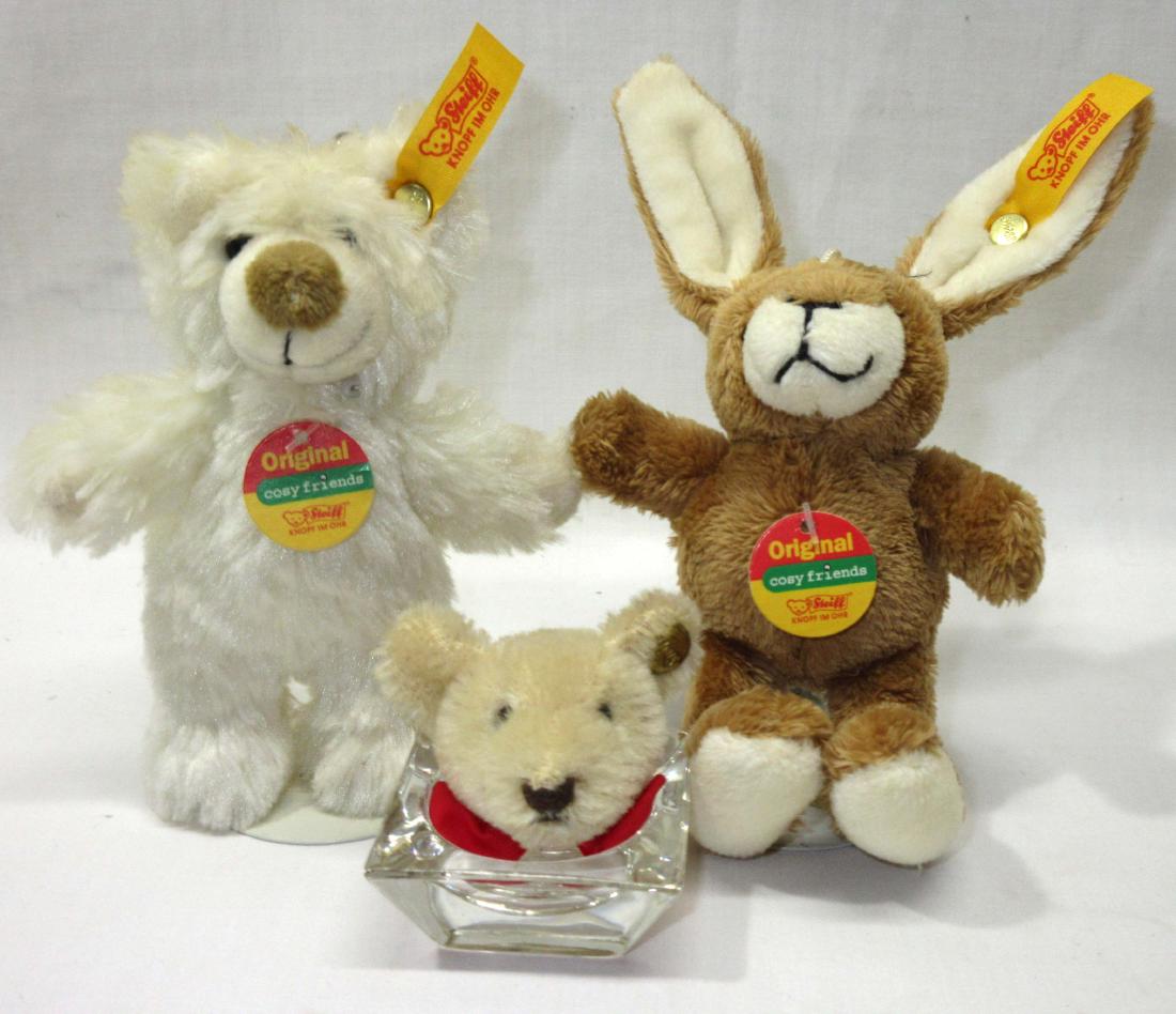 Steiff Bear & Bunny: 5 1/2" & 4 1/2"