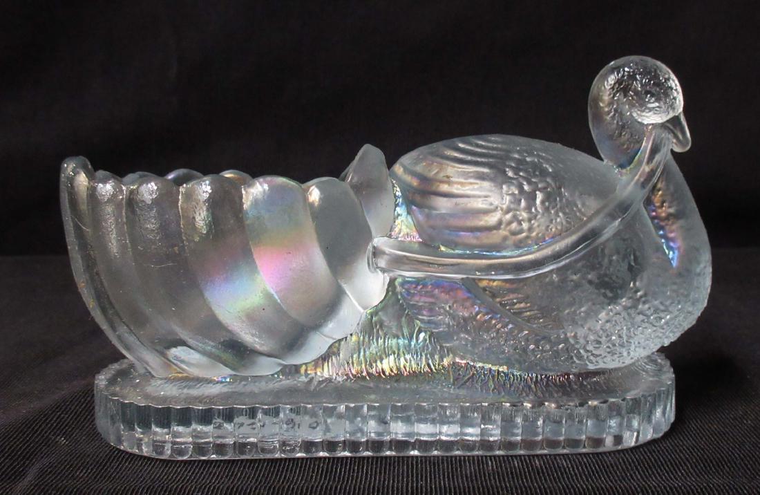 Iridescent Swan Master Salt Cellar: 2 1/2"T x 4 1/2"L