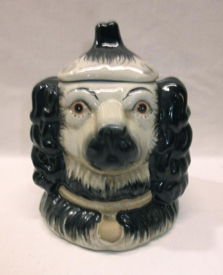 Modern Dbl. Face Dog Tobacco Jar: 6"T x 5"W