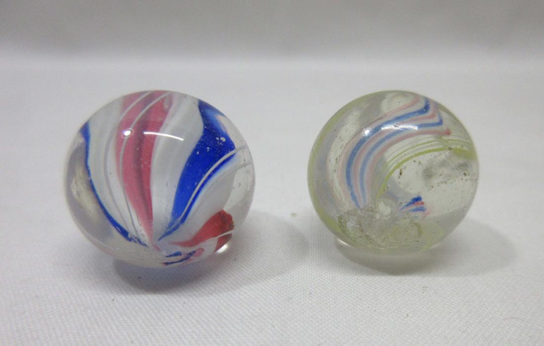 2 Hand Made German Swirl Marbles: 11/16"