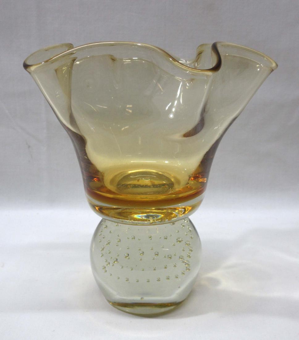 Controlled Bubble Paperweight Vase: 6"T x 5 3/8"W