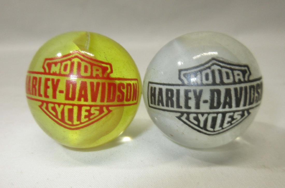 2 Harley Davidson Marbles: 1 1/4"